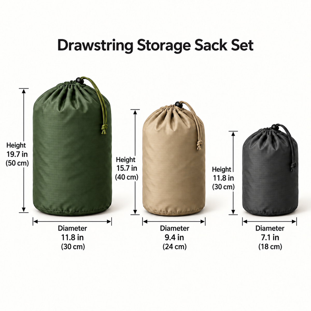 Drawstring Storage Sack Set